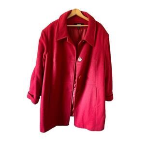 Stephanie Mathews Vintage Long Wool Coat Black Single Breasted, size 3X